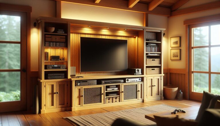 mission style entertainment center